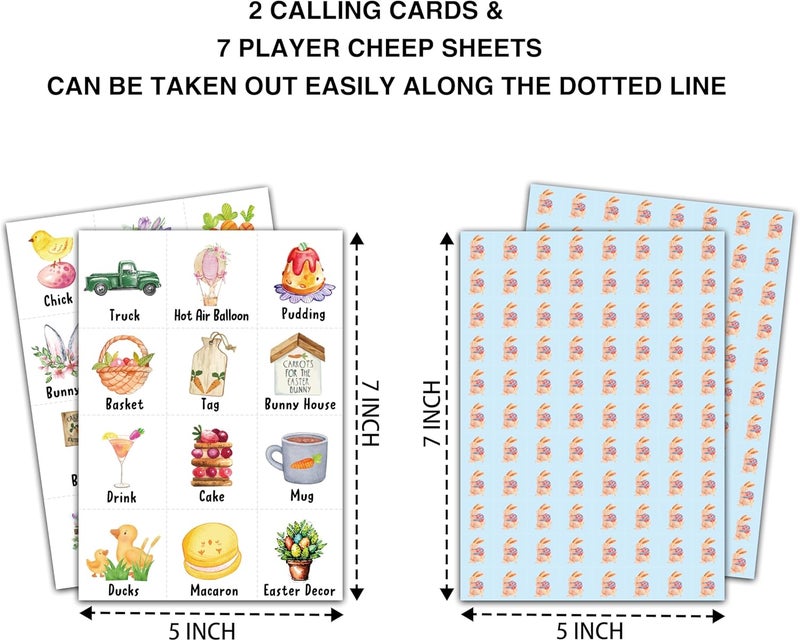 Foosproea Easter Bingo Cards, Easter Bingo Games for 24 Players, Easter Games for Family Friends Large Group Activities, Easter Party Favors Supplies Decorations(19) - Image 3